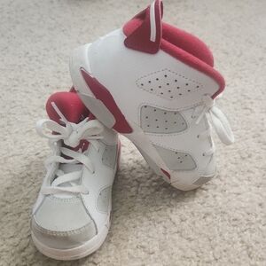 Kids White and Red Sneakers